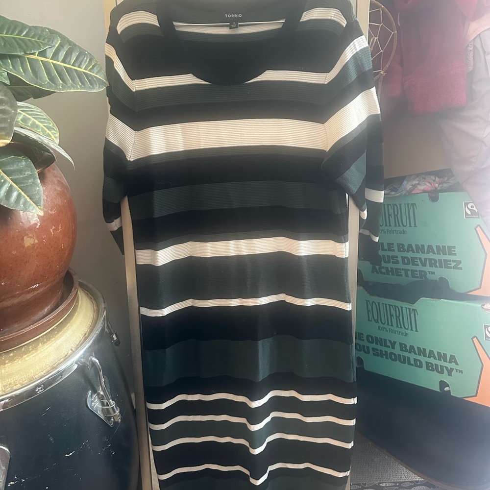 Black and White Striped Dress